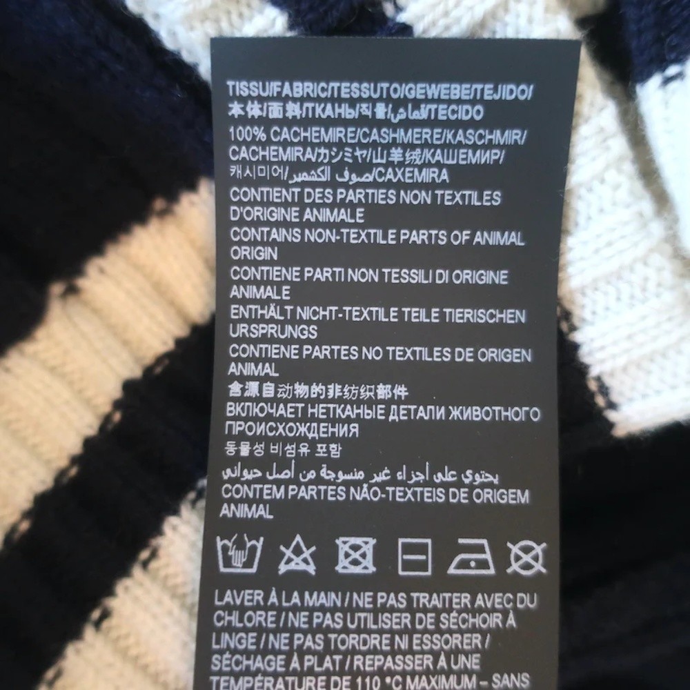 Saint Laurent Cashmere Cable Knit Cardigan Navy Size Small V-Neck Sweater - Picture 9 of 10